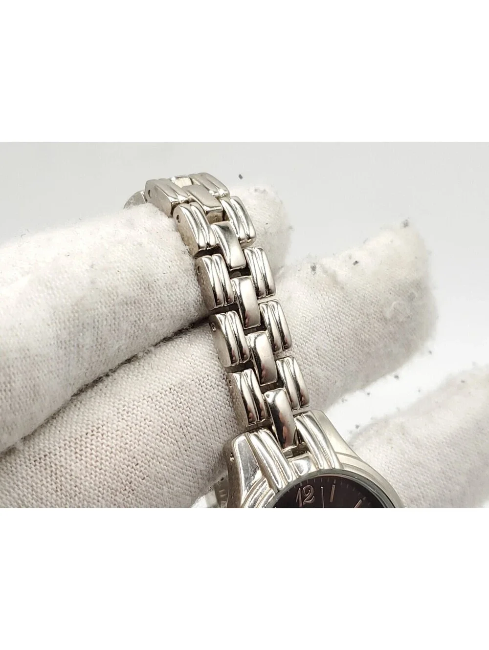 Carriage By Timex Black Dial Silver Tone Women Watch New Battery 24mm